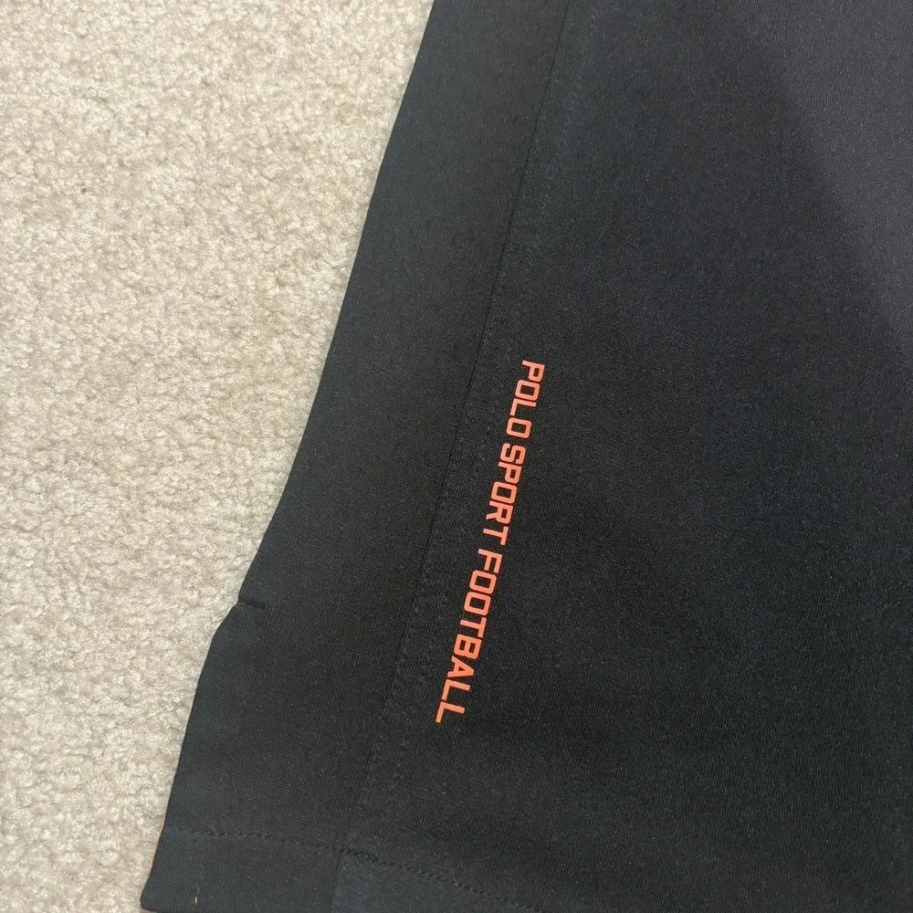 Polo Sport Ralph Lauren Football Jersey Mens Medium Black Orange Trim 3 4th Goal